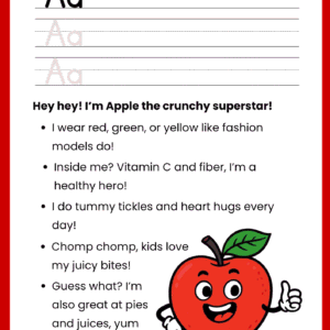 Apple Story Preschool Alphabet Workbook