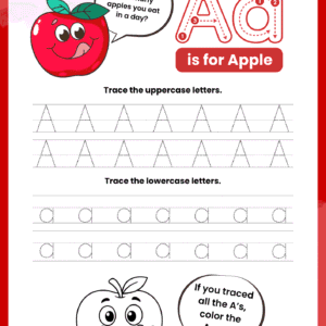 Letter A Preschool Alphabet Workbook.