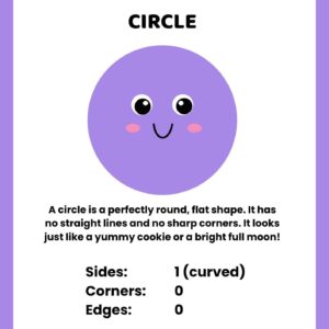 Circle Colorful 2D Geometric Shapes Vocabulary Worksheet