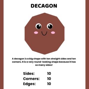 Decagon Colorful 2D Geometric Shapes Vocabulary Worksheet