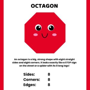 Octagon Colorful 2D Geometric Shapes Vocabulary Worksheet