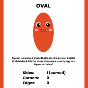 Oval Colorful 2D Geometric Shapes Vocabulary Worksheet