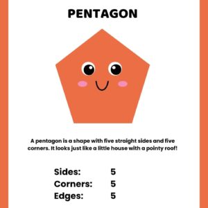 Pentagon Colorful 2D Geometric Shapes Vocabulary Worksheet