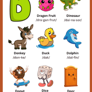 Letter D Vocabulary Learning Chart
