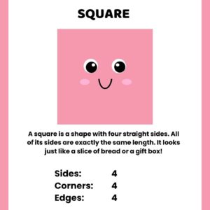 Square Colorful 2D Geometric Shapes Vocabulary Worksheet
