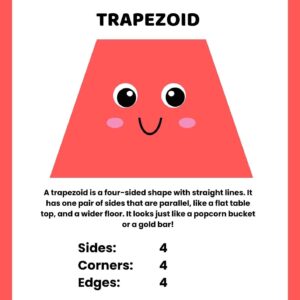 Trapezoid Colorful 2D Geometric Shapes Vocabulary Worksheet