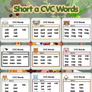 Animal Short a CVC Word Family Reading Flashcards (1)