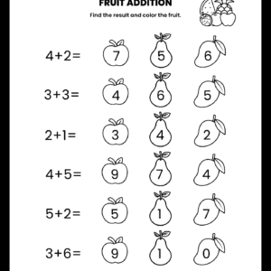 Fruit Addition Math Worksheet